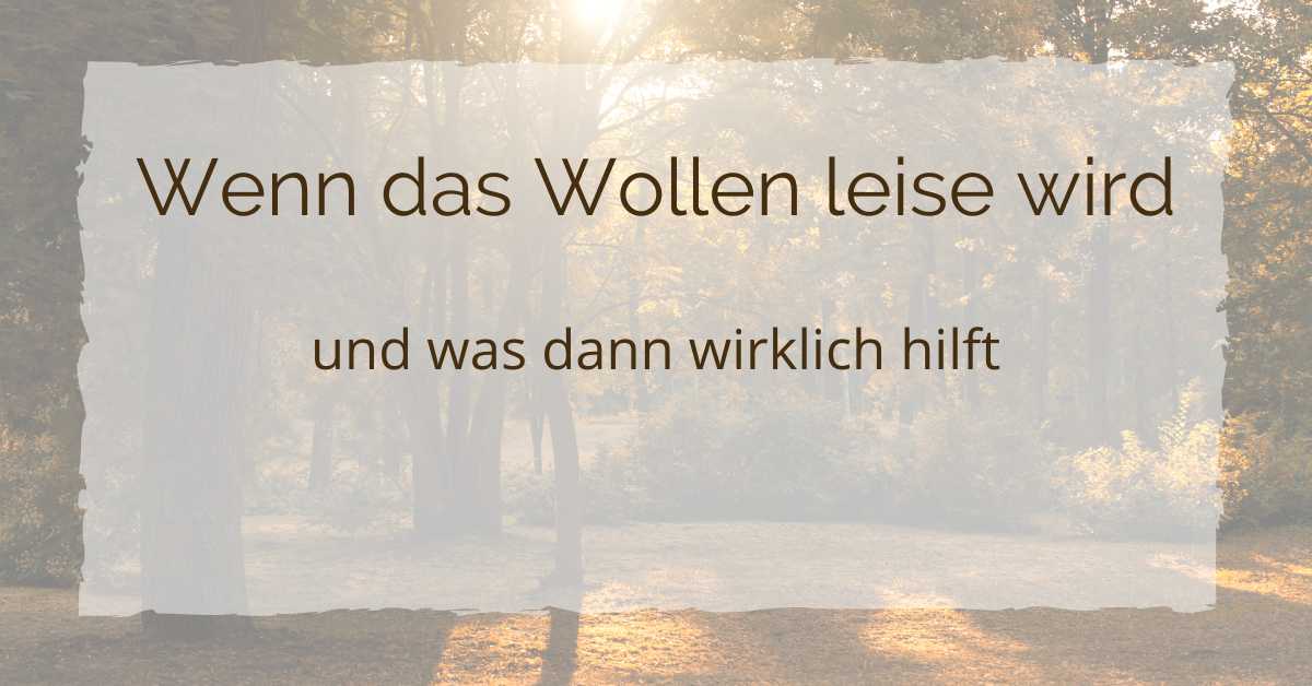 Wenn das Wollen leise wird – und was dann wirklich hilft
